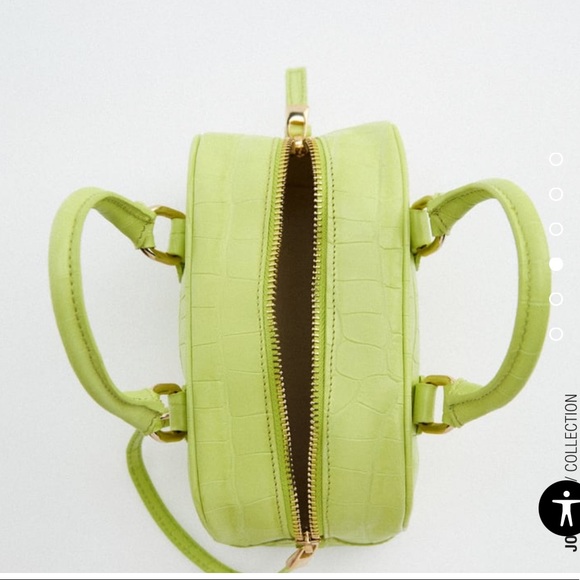 pistachio green mini leather croc design bag - Picture 6 of 13